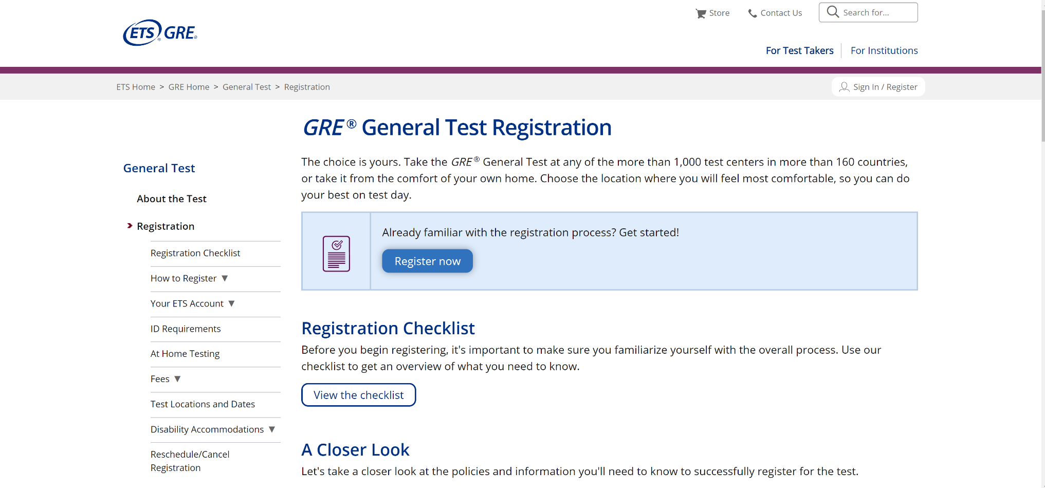 Log In for the ETS GRE StepbyStep Procedure Guide